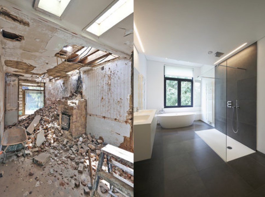 Badezimmer vor und nach der Sanierung im Vergleich